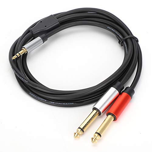 Cable de audio 3.5 mm a 6.35 mm divisor de sonido portátil para altavoz y móvil de 1.8 m