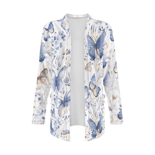 Image of Cardigan Sweaters for Women Long Sleeve Cardigan Soft Drape Open Front Fall Dusters V-Neck Jackets Dressy Loose Coat