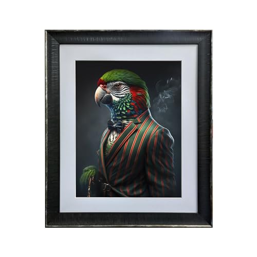 Gangster Parrot - The Zoo Mafia Collection- Framed Art Photo