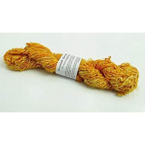 100g/ 1 Skein Recycled Banana Silk Yarn Hand-spun Soft Yarns - Yellow Gold Cover