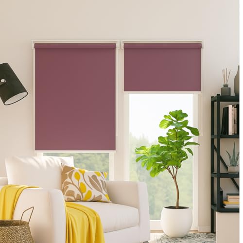 Image of 100% Blackout Roller Blinds for Windows | UV Protection & Thermal Insulated Fabric | Privacy Window Shades for Home & Office | Easy Install