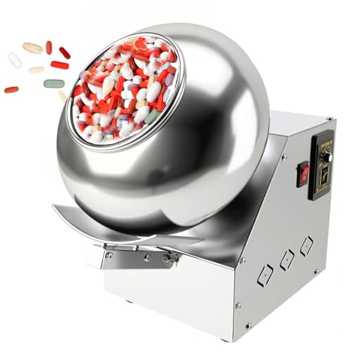 YXYLJOZ Máquina automática para recubrir azúcar y Chocolate. Recubridora de Chocolate, Secadora y recubridora de Bolas de azúcar. Velocidad de Tostado Ajustable.