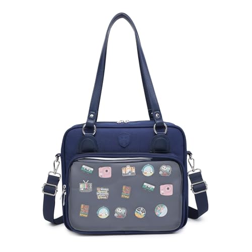Image of Oxford Ita Bag Crossbody Shoulder Bag Satchel Messenger Backpack Multi-Purpose Pins Display