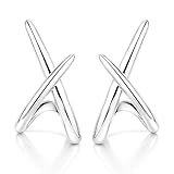 Sterling Silver Earrings for Women Trendy, Dainty Simple Minimalist Unique Silver Stud Earrings, 925 Post Hypoallergenic Earrings for Sensitive Ears Women Women‘s Fashion Gifts