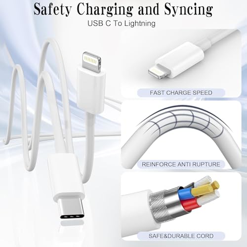 Image of Alitayee Type C to Light-ning Fast Charging Cable Compatible with iPhone 14 /14 Pro / 14 Pro Max / 13 /13 Pro / 13 Pro Max / 12 /11 /XR /XS /X /8 Series, 1M, By Marchpower