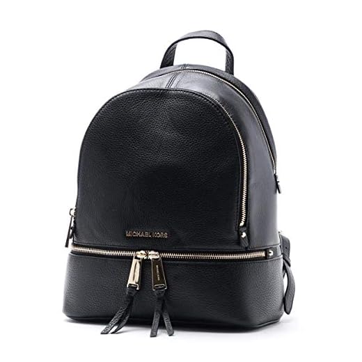 Michael Kors Rhea Zip, Borsa a Zainetto Donna, Nero, 25.4x29.9x11.4 cm (W x H x L)