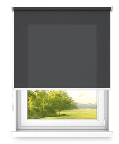 Store Enrouleur à Suspendre - Fixation Murale ou au Plafond - Grande Taille - Fi32 - Support en Acier - Semi-occultant - Couleur Nuit foncée - 1700 x 1800 mm