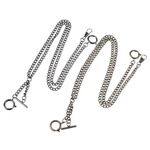 LRXIYODE 2個 懐中時計用属字チェーン レトロカラー装飾的アクセサリー 丈夫で耐久性あり ジーンズベルトや財チェーン対応