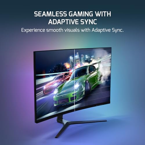 Image of GAMEPOWER F20 27 Inch Curved Gaming Monitor, 120Hz 1080p Display, 1ms Response Time, AMD FreeSync, HDR Support, 125% sRGB, RGB Backlight, Dual Speakers, Zero Frame Design, HDMI and VGA Inputs, 1500R