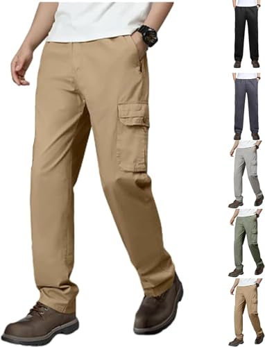 Risacharm Pants, Comforflex - Men's Multi-Pocket Stretch Comfort Outdoor Casual Pants, Men's Cargo Pants Casual