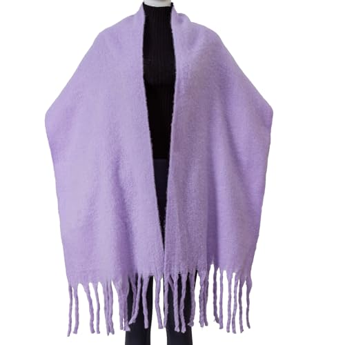 AUSEKALY Women's Scarf Big Colorful Thick Blanket Wrap Winter Oversized Warm Chunky Scarves Solid2
