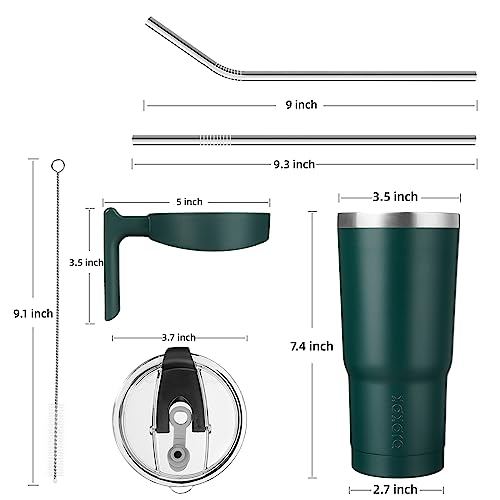 Image of BJPKPK 20 oz Tumbler with Handle & Straw, Insulated Stainless Steel Mug