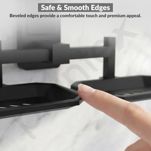 Image of Plantex 304 Grade Stainless Steel Dual Soap Holder for Bathroom /Soap Case /Soap Stand /Soap Tray /Bathroom Accessories - Darcy(Black)