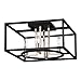 EGLO Mundazo 204607A 4-Light Semi Flush Modern Ceiling Light Fixture Dimmable LED Lighting Fixture for Hallway, Living Room, and Closet, 15 in, Black and Silver