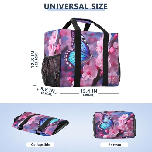 Nander Beautiful Butterfly Foldable Tote Bag Waterproof Sandproof Women Beach Bag Handbag Gym Bag Travel Shopping Bag2