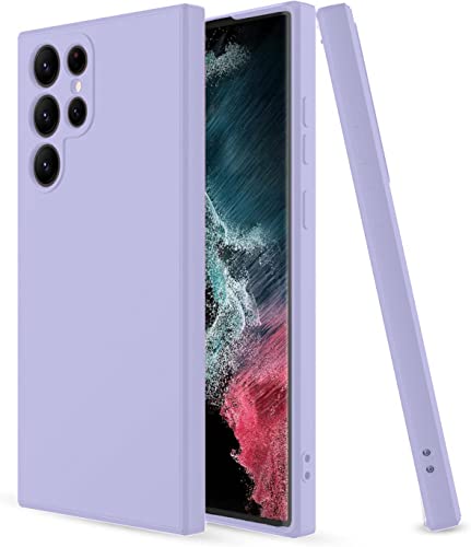 Image of DIZORO Microfiber Candy Case Compatible for Samsung Galaxy S22 Ultra Shockproof Slim Back Cover Liquid Silicone Bumper Camera Protective Phone Cover (Purple)
