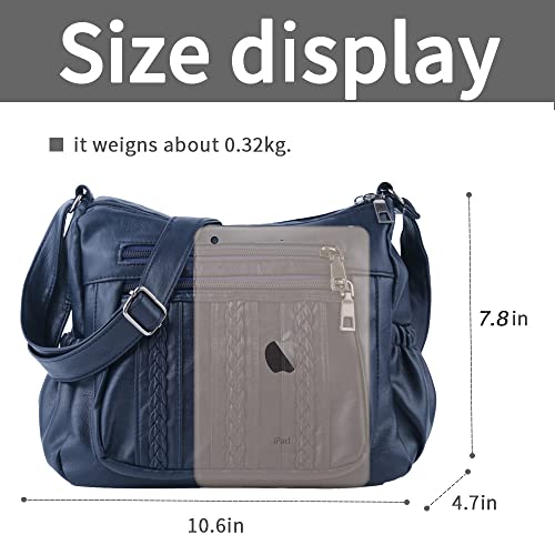 Image of ELDA Purses for Women Pocketbooks Soft PU Leather Ladies Crossbody Purse Multi Pocket Shoulder Bag
