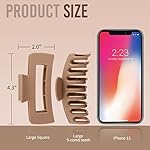 LuSeren Hair Clips for Women 4.3 Inch Large Hair Claw Clips for Women Thin Thick Curly Hair, Big Matte Banana Clips,Strong Hold jaw clips,Neutral Colors - Image 2