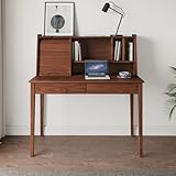 Dimensions du bureau secrétaire (Lx H x P) : 114 x 122 x 54 cm. Il offre une vraie surface de travail tout en occupant peu de place, idéal pour un studio, une chambre ou un coin télétravail discret.