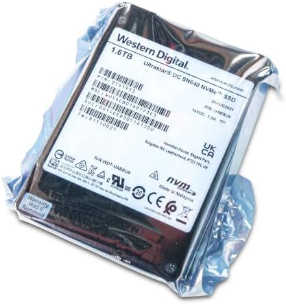 Western Digital Ultrastar DC SN640 WUS4CB016D7P3E3 0TS1953 1.6TB 2 DWPD PCIe Gen 3.1 x4 4GB/s 3D TLC U.2 NVMe 2.5in Enterprise Solid State Drive - 3