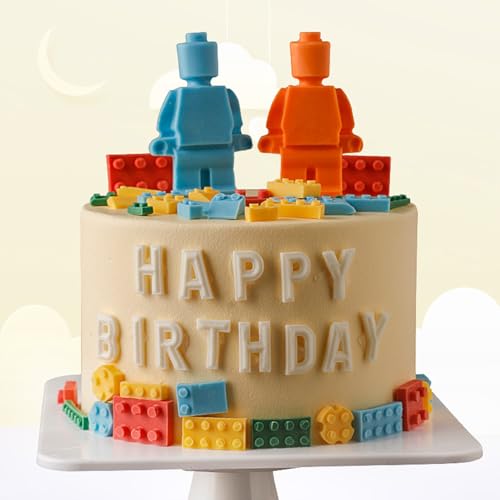 Miniatura 4 de Yxhzvon 4 Piezas Moldes De Silicona Para Caramelos, Molde De Silicona Para Bloques De Construcción Robot, Decoración De Cupcakes De Fiestas Infantiles, Para Gelatina, Resina, Vela