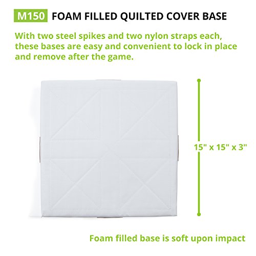 Champion Sports Unisex Adult Quilted Cover & 2 Straps (15" X 15" 3") Baseball And Softball Bases, White, 15 Inch By Inch 3 Inch Us #TOP2