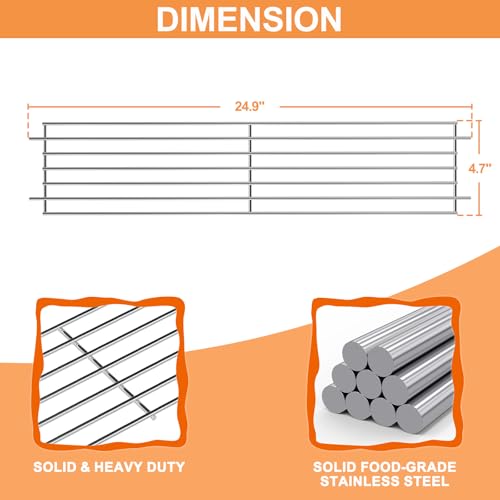 PETKAO 7513 Grill Warming Rack for Weber Genesis 1000 Parts Genesis 1000-5500, Genesis Silver/Gold C & B, 80633 Raised Grill Rack for Weber Spirit 700 Genesis Platinum Grill Stainless Steel 24.9"x4.7" by PETKAO - Image 4