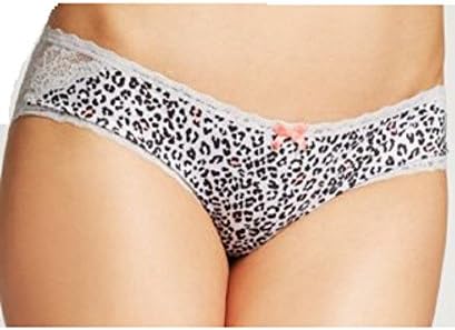 Jenni by Jennifer Moore Micro Lace Trim Bikini, Grey Leopard, XS