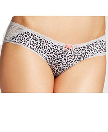 Jenni by Jennifer Moore Micro Lace Trim Bikini, Grey Leopard, XS