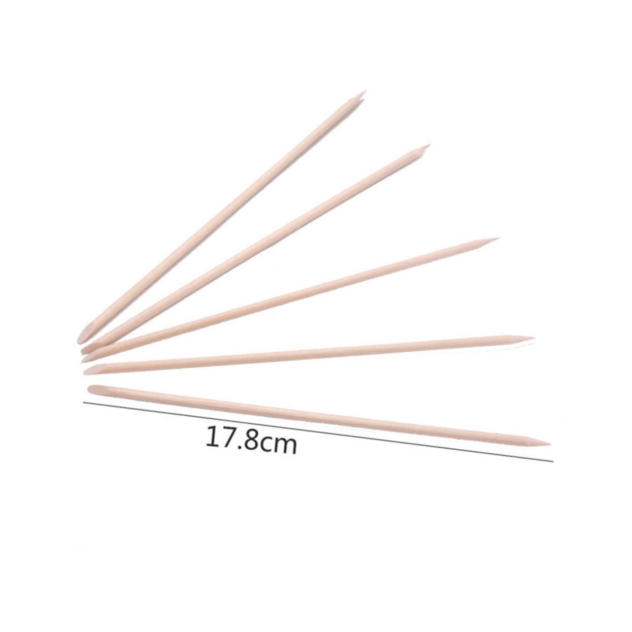 HAPINARY Manicure Stick Set 200pcs Wooden Nail Art Stick Cuticle Pusher Tool Cuticle Remover Nail Polish Remover Pen