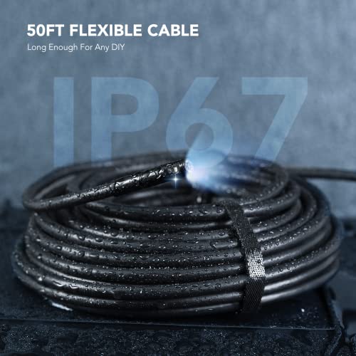 DEPSTECH 50FT Endoscope Camera with Light: Triple Lens 5" IPS Screen Sewer Inspection Camera, 1080P Industrial Borescope, Split Screen, Semi-Rigid Cable, Waterproof Drain Pipe Tool, Carrying Case by DEPSTECH - Image 8