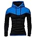 Next Class Men's Novelty Color Pullover Hoodies Sports Outwear US L(Asian Tag size XXL) Black&Royal Blue