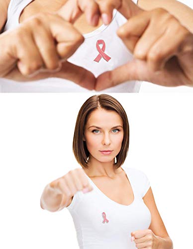 image for MEUUT 100 Pack Breast Cancer Awareness Lapel Pins Pink Hope Ribbon Bro