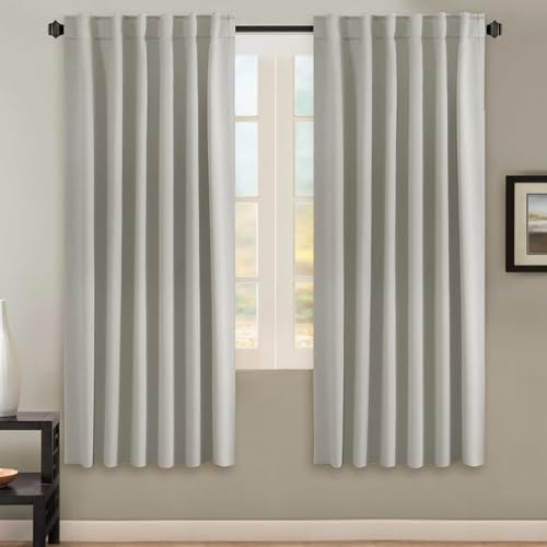 Image of H.VERSAILTEX Blackout Curtains Thermal Insulated Window Treatment Panels Room Darkening Blackout Drapes for Living Room Back Tab /Rod Pocket Bedroom Draperies, 52 x 72 Inch, Ivory /Cream, 2 Panels