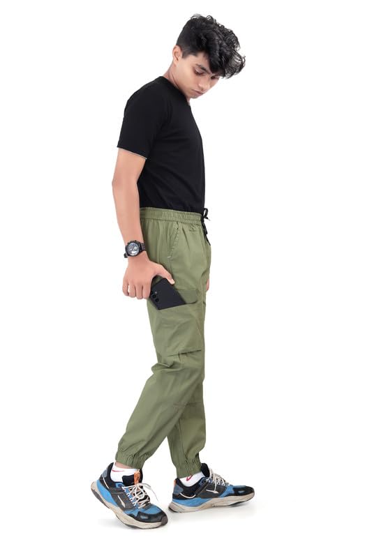 Image of Boys Cotton Basic Cargo Jogger Pants - Slim Fit - Available in L and XL