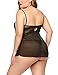 Avidlove Women Lingerie 2 Pieces Strap Sleepwear Lace Chemise See-Through Babydoll Black M