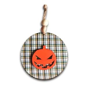 Chalk My Theme Wooden 3D Angry Pumpkin Tree, Door, or Wall Hanging Halloween and Christmas Decorations Item| Halloween…