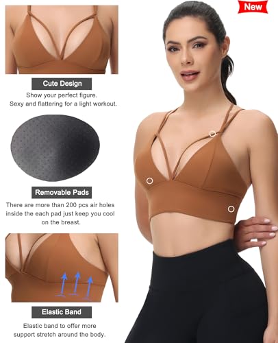 Image of MotoRun Bralettes for Women, Strappy Sports Bra Push up Bralette Sexy Bras Rave Top
