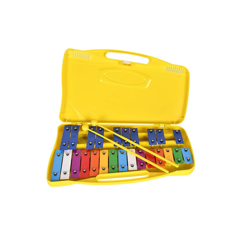 Xilófono Glockenspiel Metalófono 25 Teclas Metálicas Angel AG-25N3 con Estuche Amarillo (amarillo)