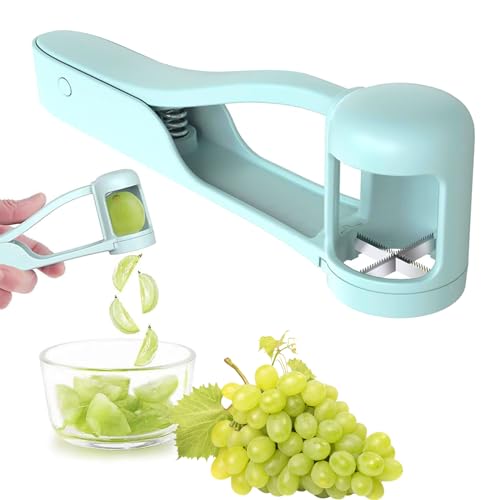 Xinlon Trancheuse à Fruits, Coupe Fruits et Légumes en Lamelle, Coupe-Raisin pour les Tout-Petits, Gadget de Cuisine en Acier Inoxydable Pour La De Salade Fruits, Tomates, Fraises