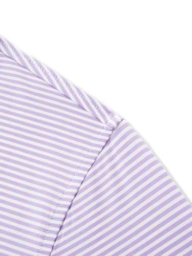 Image of Men' s Golf Shirts Short Sleeve Performance Moisture Wicking Dry Fit Striped Golf Polo Shirts for Men