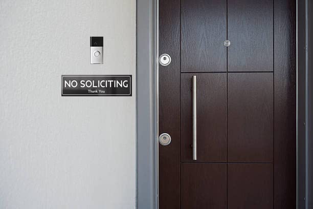IGNIXIA 'No Soliciting' Schild – Mit Kamera-Hinweis, Acryl, 10x13 Cm, Für Haustür