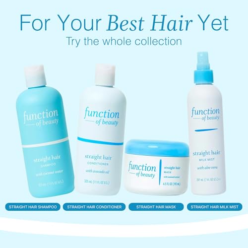 Image of Function of Beauty Straight Leave In Hair Conditioner - Anti-Frizz, 2-Pack | Lightweight Moisturizing Sulfate-Free Leave In Conditioner Treatment for Natural Volume & Shine - Oily Hair Care Products
