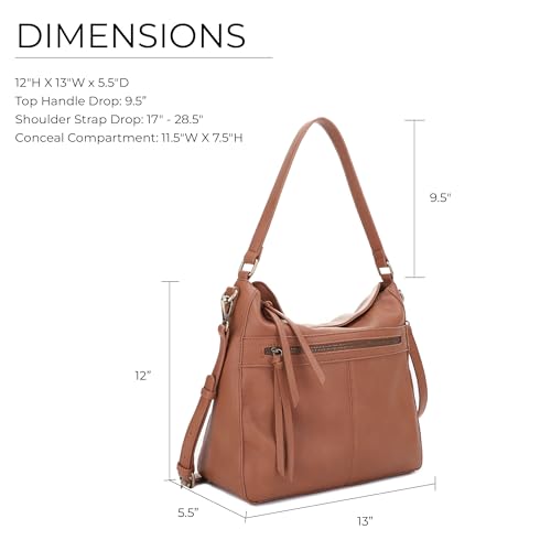 Image of JESSIE & JAMES | Dakota Top Handle Concealed Carry Hobo Purse with Adustable Shoulder Strap