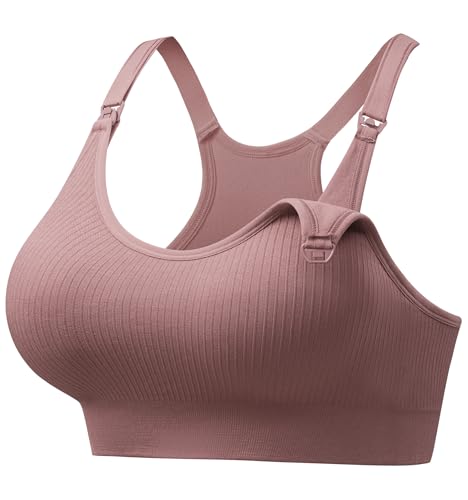 Image of Angelhood Nursing Bras for Breastfeeding, Criss-Cross Back Nursing Sports Bra, Low Impac Support Yoga Maternity Bras