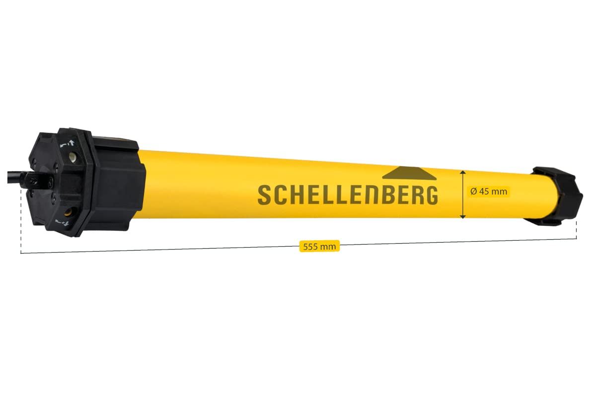 Schellenberg 20640 Rolladenmotor MAXI Standard 40 Nm, mechanische Endlageneinstellung, Rohrmotor für 60 mm Welle, bis 15 m² Rollladenfläche, Set inkl. Wandlager