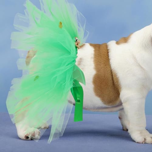 Disfraz para perro Saint Patricks Day con tutú y sombrero miniatura 6