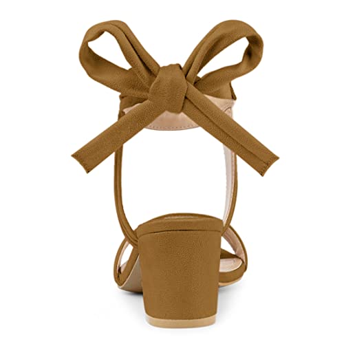 Image of Allegra K Women's Open Toe Ankle Tie Back Block Heels Sandals