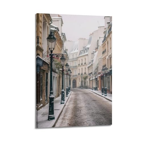 Poster moderne de saison paysage neige déco salon cocooning cadre JIDUHON 40x60