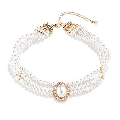 BSLVWG Suite de Boda collar de cuentas choker de 3 filas imitación...